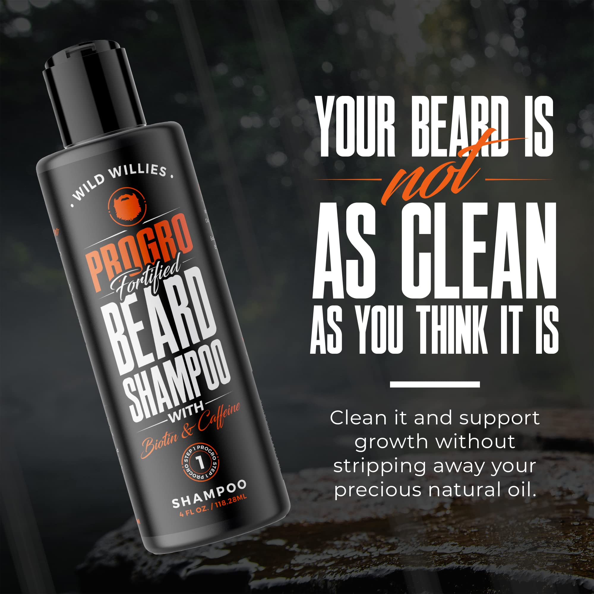 Wild Willies Beard Shampoo lather shows rich foam for refreshing clean and dandruff control.