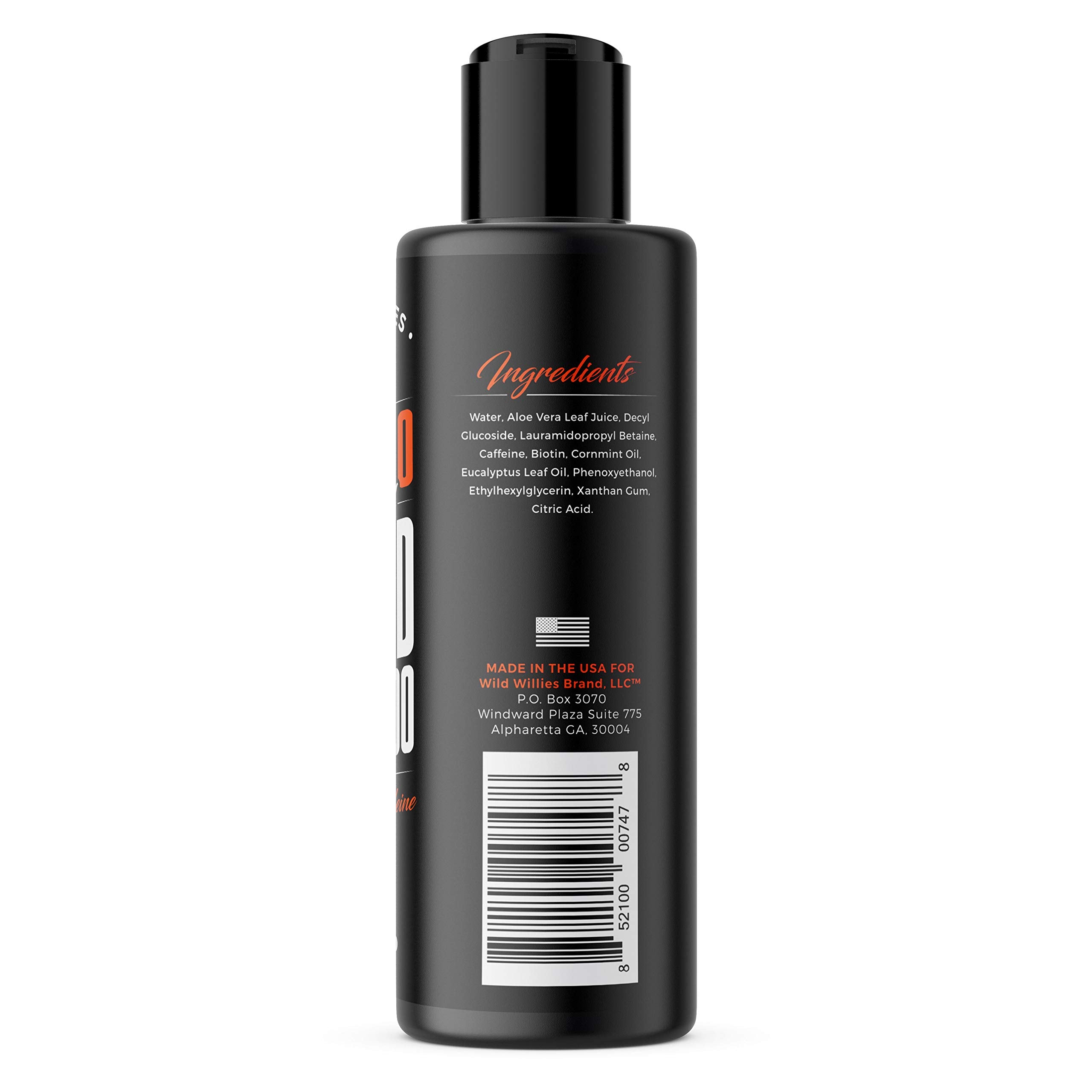 Wild Willies Beard Shampoo pump bottle application demonstrates quick cleanse.