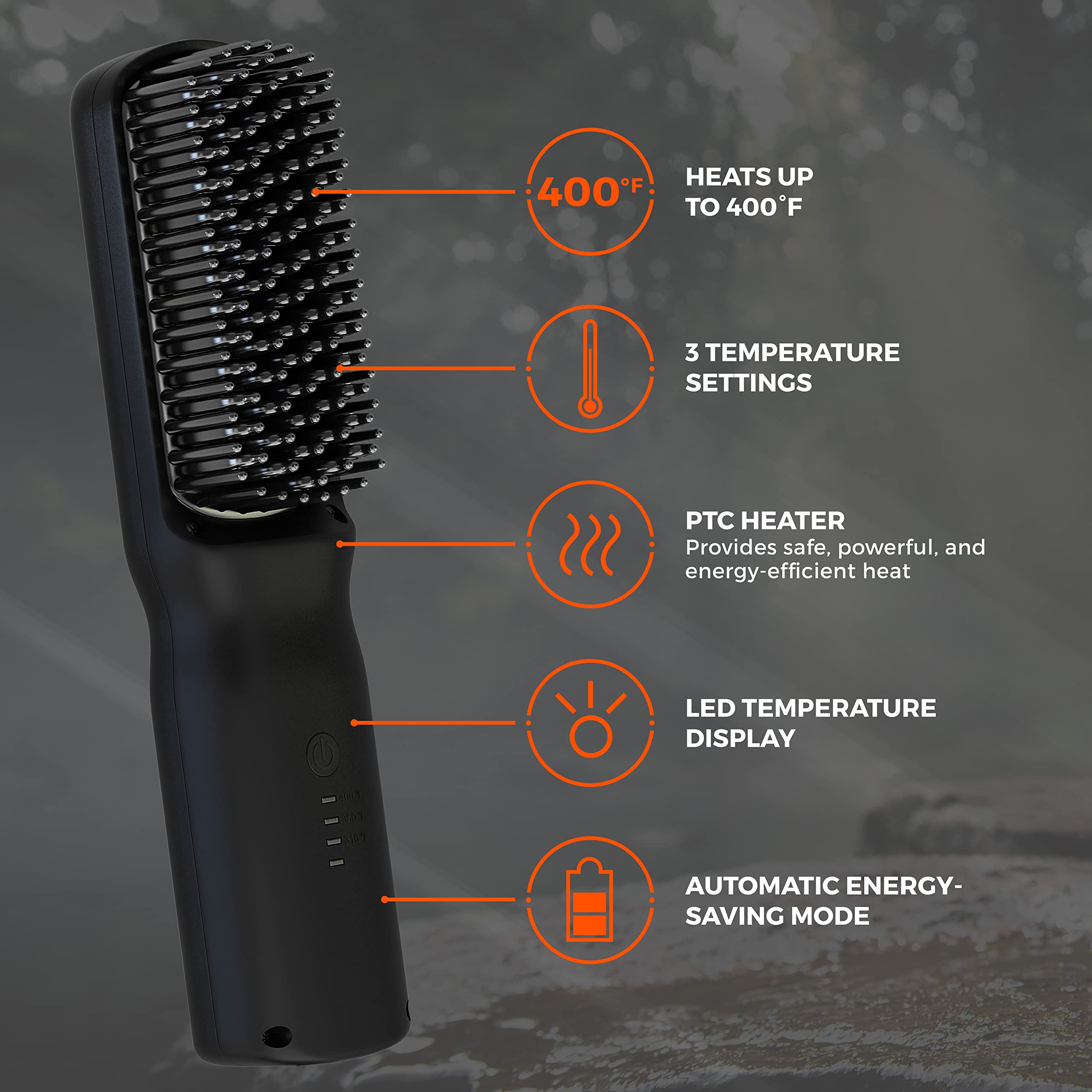 Wild Willies beard straightener heat settings for customizable styling on any beard length.