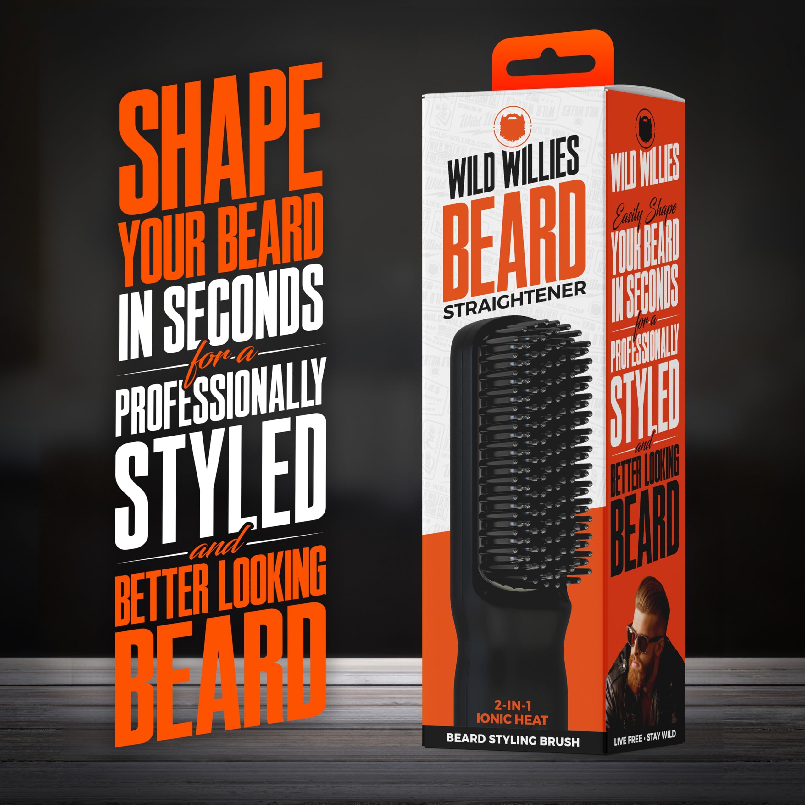Wild Willies beard straightener tourmaline ceramic plates provide even heat and a smooth finish.