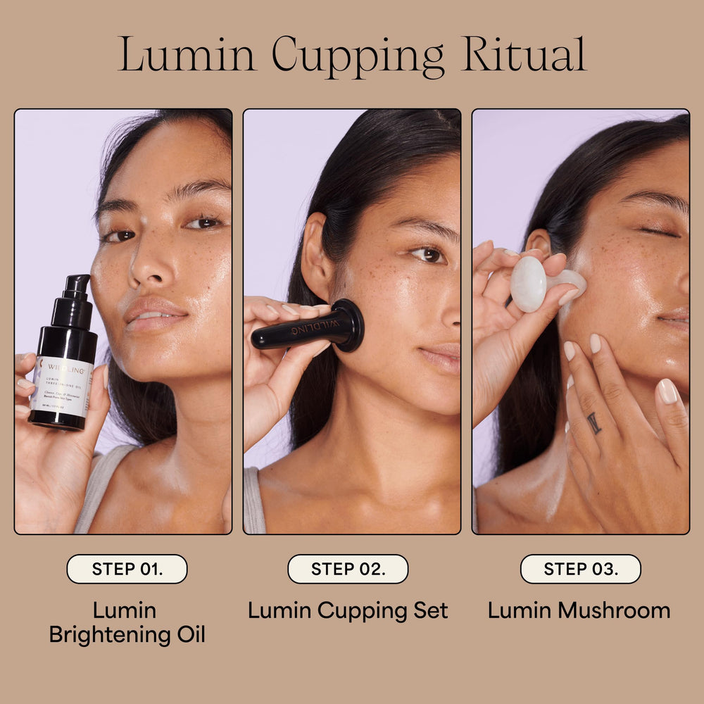 Wildling Lumin Cupping Set after-use glow suggests clearer-looking complexion potential
