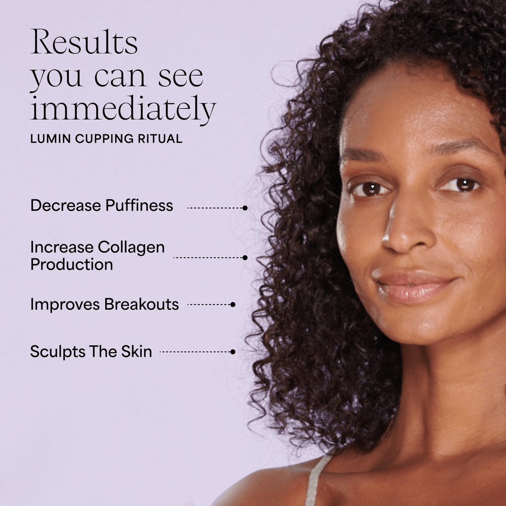 Wildling Lumin Cupping Set in-use demonstrates lifting and contouring around cheeks