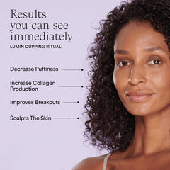 Wildling Lumin Cupping Set in-use demonstrates lifting and contouring around cheeks