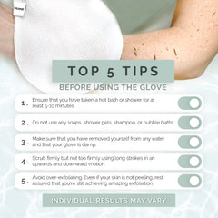 Wildpier exfoliating glove improves skin texture when used on moisturized skin.