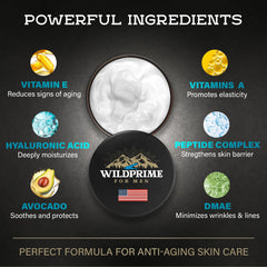 WildPRIME hyaluronic-acid formula close-up highlights lasting hydration and smoother skin