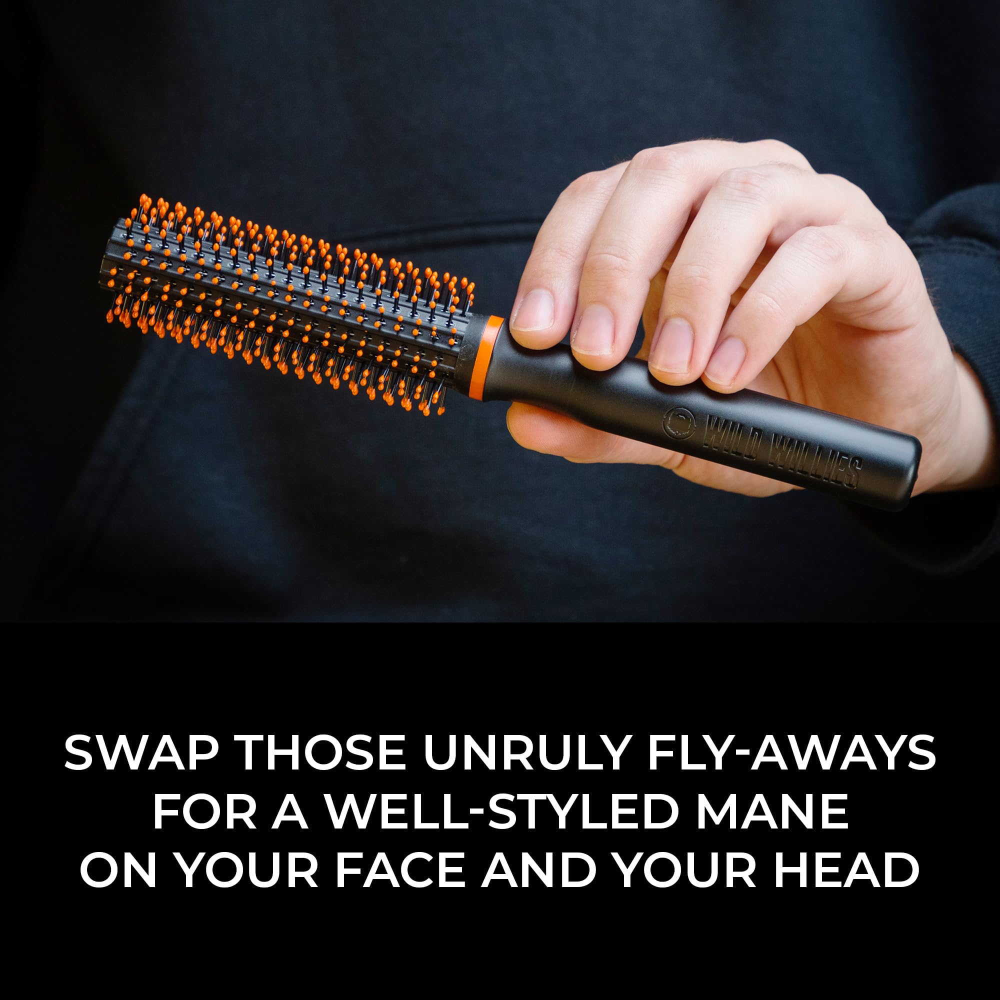 Wild Willies Round Beard Brush wet styling helps detangle and smooth hair