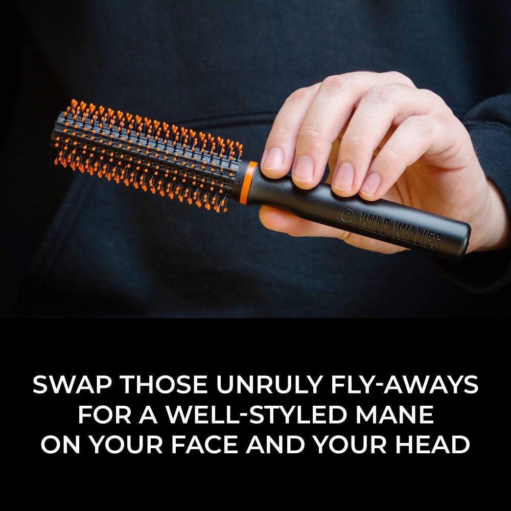 Wild Willies Round Beard Brush wet styling helps detangle and smooth hair