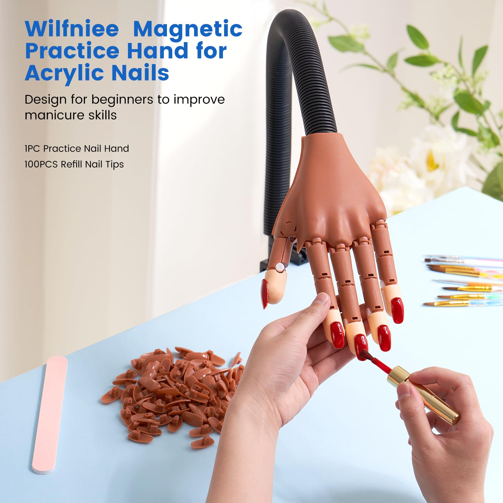 Wilfniee beginner-to-professional nail-art-practice kit supports a wide range of styles.