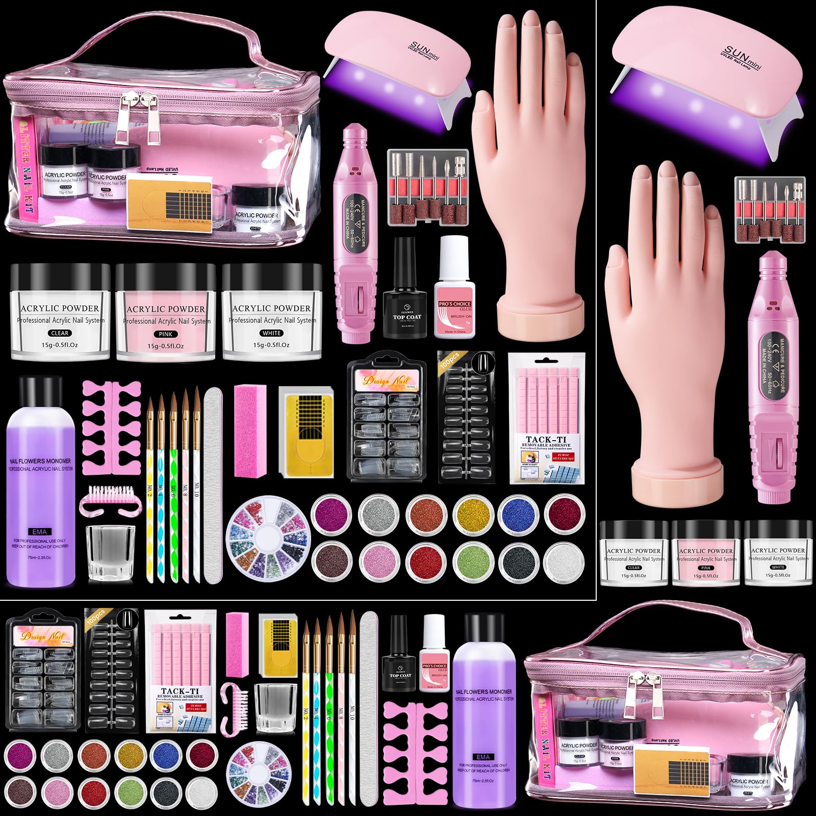 Wilfniee Nail Kit Beginner Practice Hand for at-home nail art practice