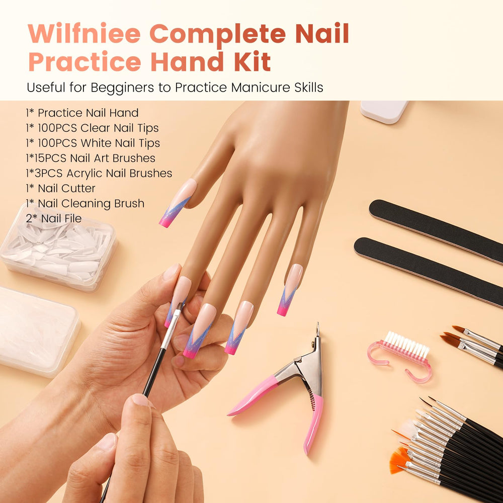Wilfniee practice hand with aluminum bones provides durable, flexible finger movement.