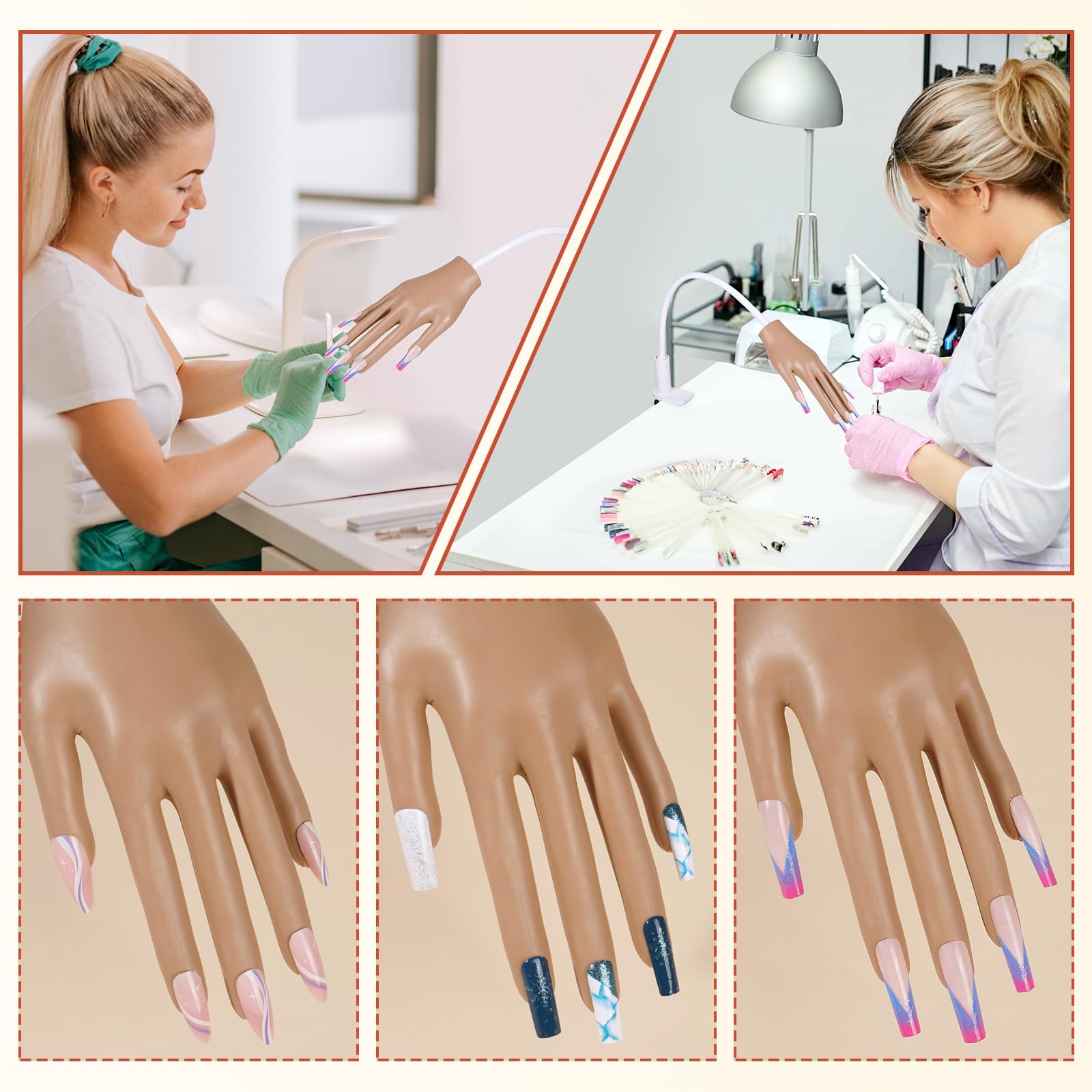 Safe silicone Wilfniee practice hand offers skin-free, precise application practice.