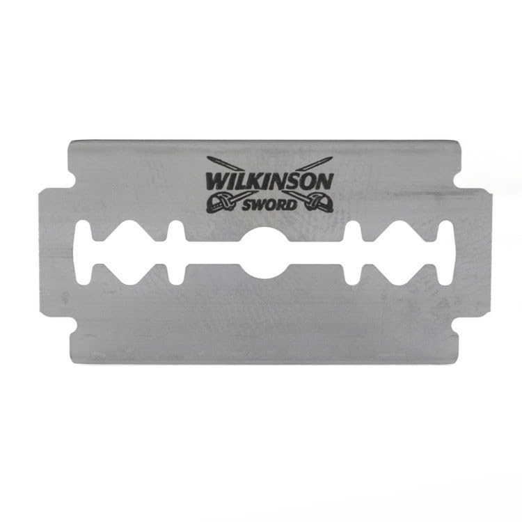 Wilkinson Sword Classic DE razorblades box inside blades highlights value and durability
