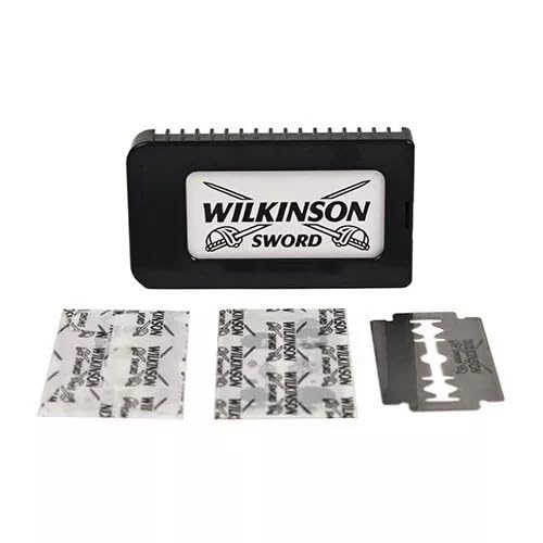 Wilkinson Sword Classic DE razorblades logo emblem emphasizes trusted heritage