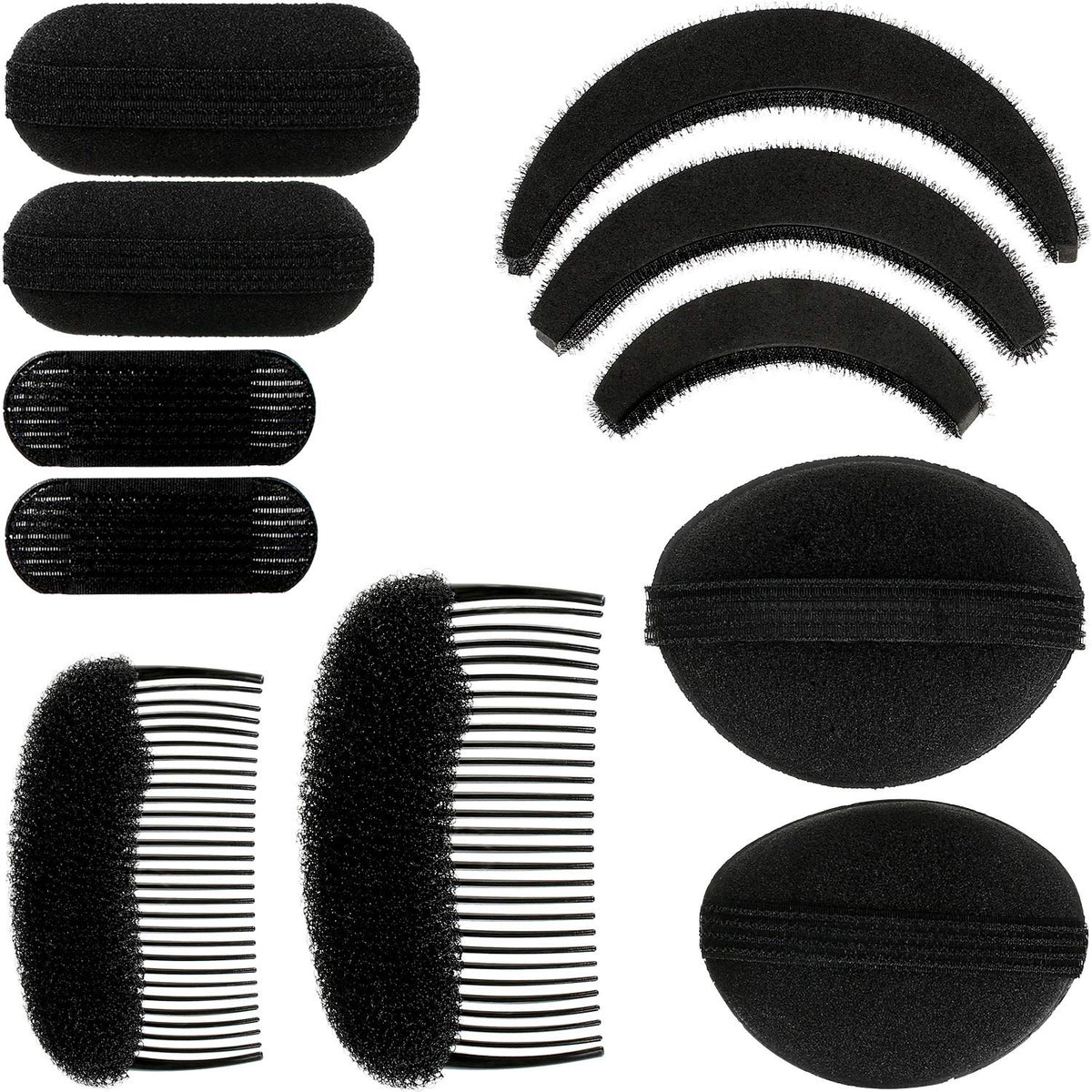 WILLBOND 11pc volume hair bases set, versatile for DIY bouffant hairstyles