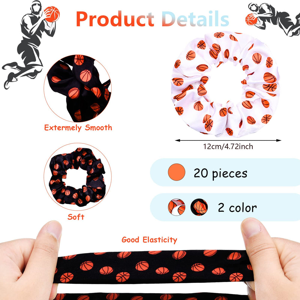 WILLBOND basketball-theme scrunchies print for sports lovers and teams.