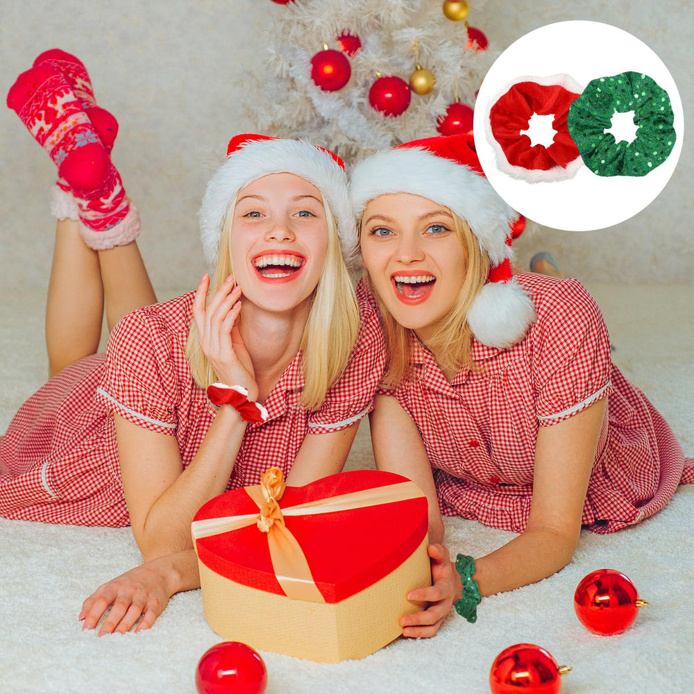 WILLBOND elastic-band Christmas scrunchie stays secure during active days.