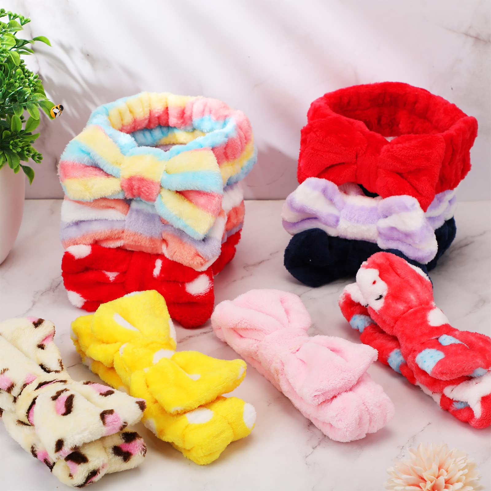 WILLBOND flannel towel-headbands; soft material absorbs moisture while styling bath or shower.