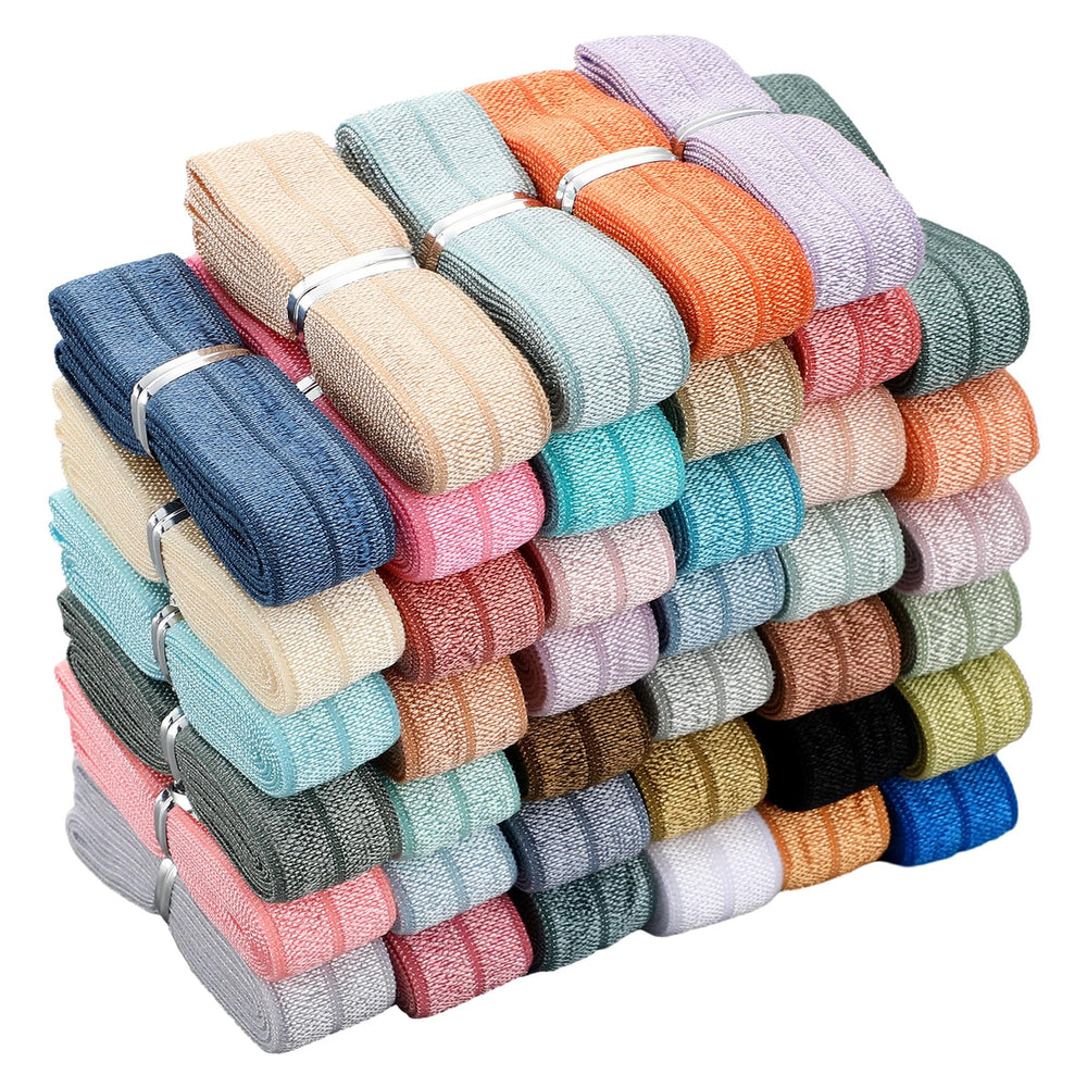 Willbond fold over elastic 40-colors pack—vibrant Morandi hues for DIY hair bows and headbands