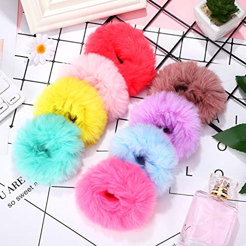 Willbond fuzzy scrunchies black pom-poms offer versatile color-pairing and gentle hold for everyday styling.