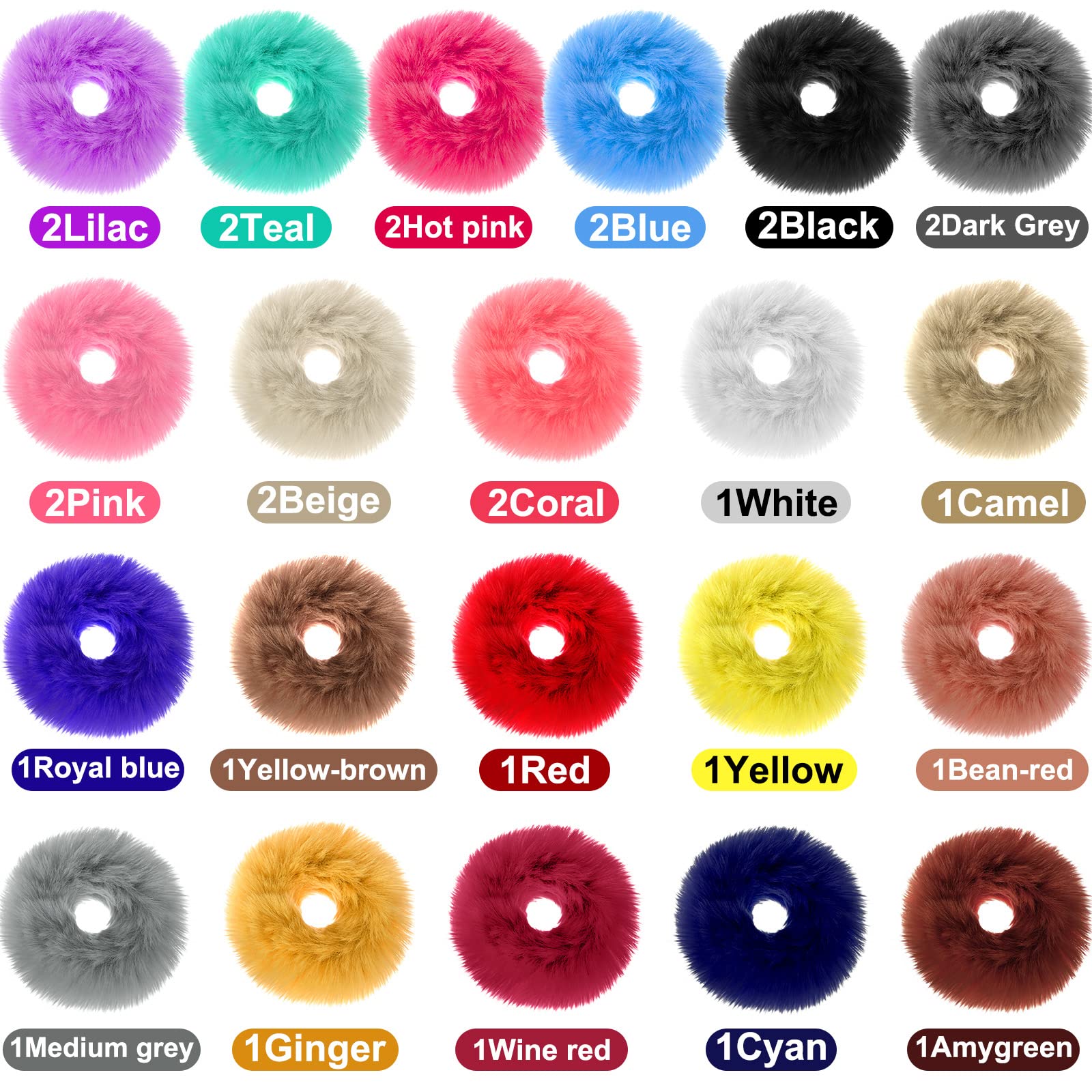 Willbond fuzzy scrunchies pink pom-poms brighten outfits and secure hair comfortably during workouts.