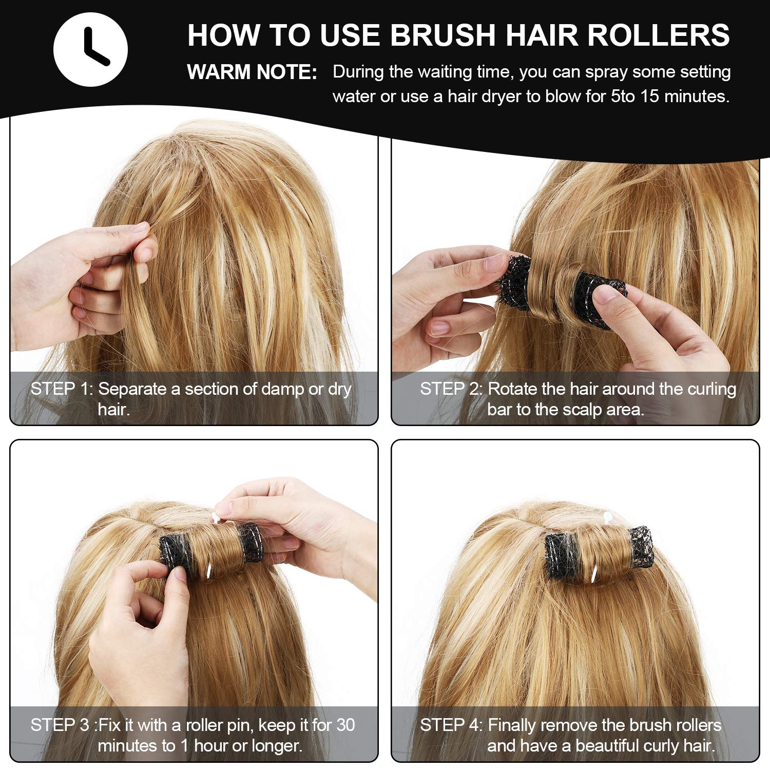Willbond medium wire mesh rollers create soft, voluminous curls