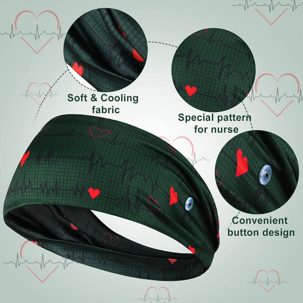 Willbond nursing headbands with buttons pattern 3 offer breathable all day comfort.