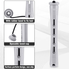 Willbond perm rod cover with rubber band secures hair for easy curling.