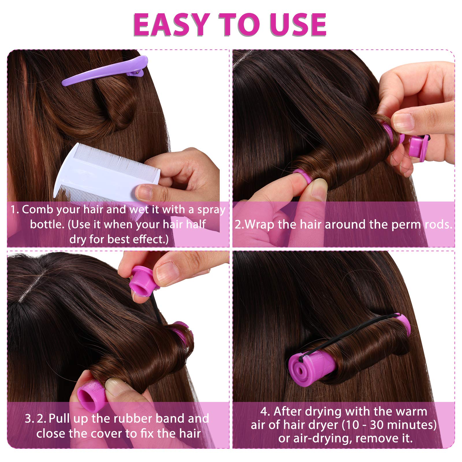 WILLBOND perm rods hair-wrap demonstration for quick, even curls.