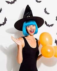 WILLBOND short bob wig blue front view ideal for party styling and fun