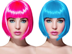 WILLBOND short bob wig pink front view ideal for cosplay and daily wear