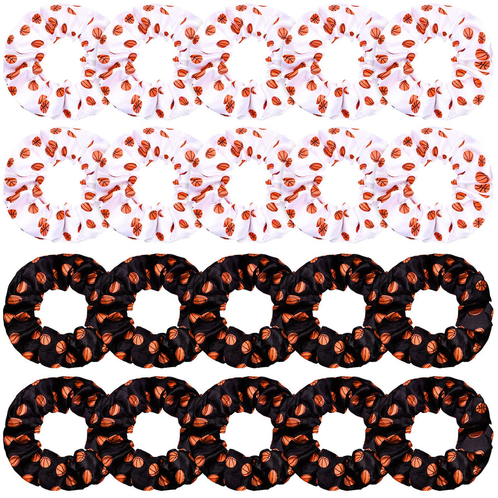 WILLBOND silk satin scrunchies black-white pack offering gentle hair hold.