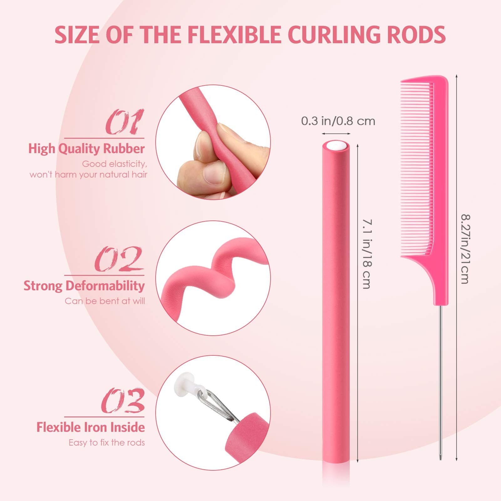 Willbond soft-foam surface curling rods protect hair during styling.