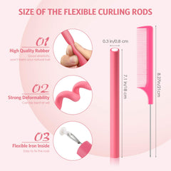 Willbond soft-foam surface curling rods protect hair during styling.