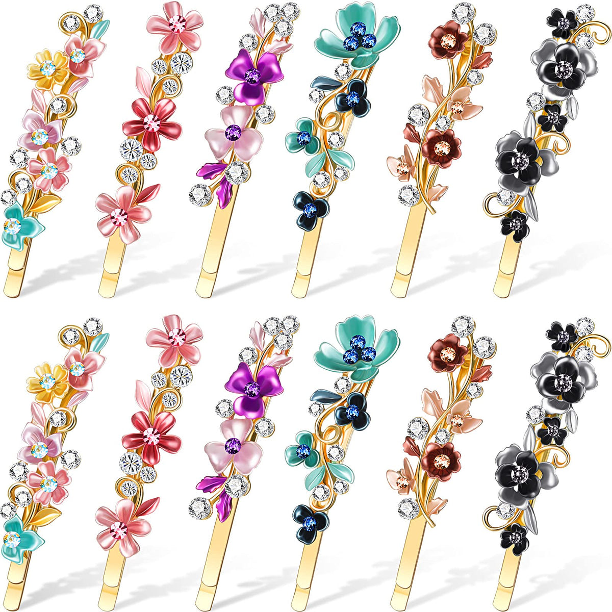 Willbond vintage flower hair pin set for chic everyday elegance.