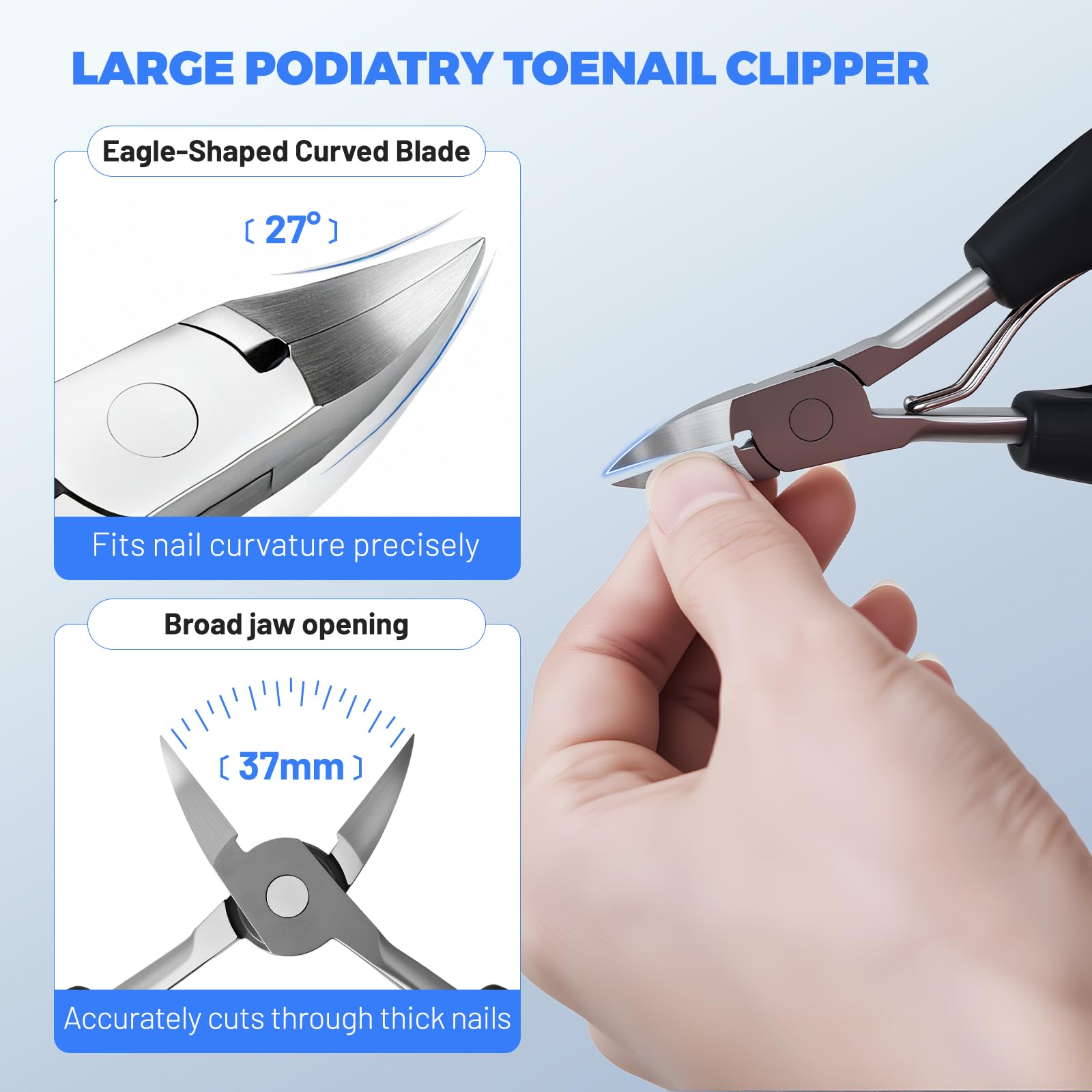 Willbuy 45-degree slanted nail trimmer—precise edging around corners.