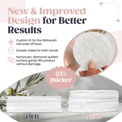 Willopads diamond quilted round pads closeup highlighting slightly abrasive texture for removal.