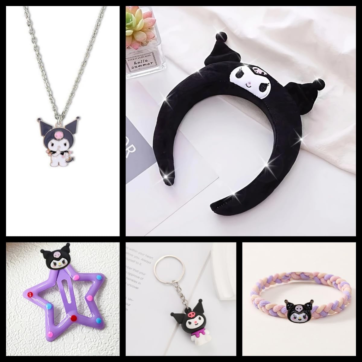 WINBBY alloy necklace and stretch bracelets add subtle sparkle to outfits and occasions.