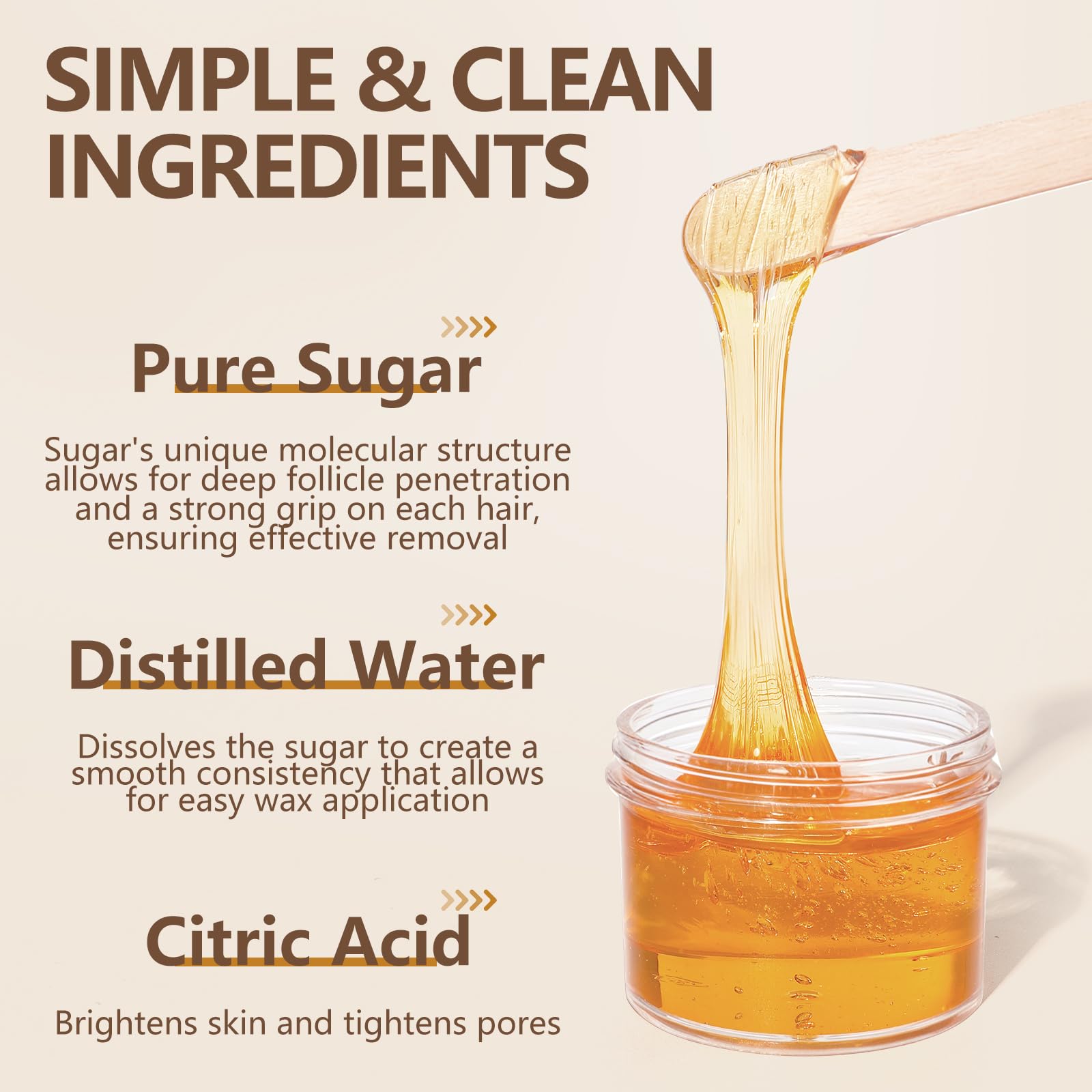 Wind in Hand sugar wax paste ready-to-use at room temperature for simple DIY waxing
