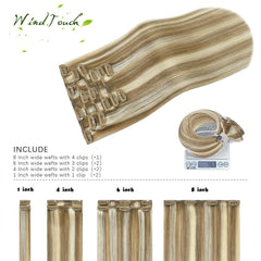 WindTouch balayage blonde color-matched extensions blend with lighter locks