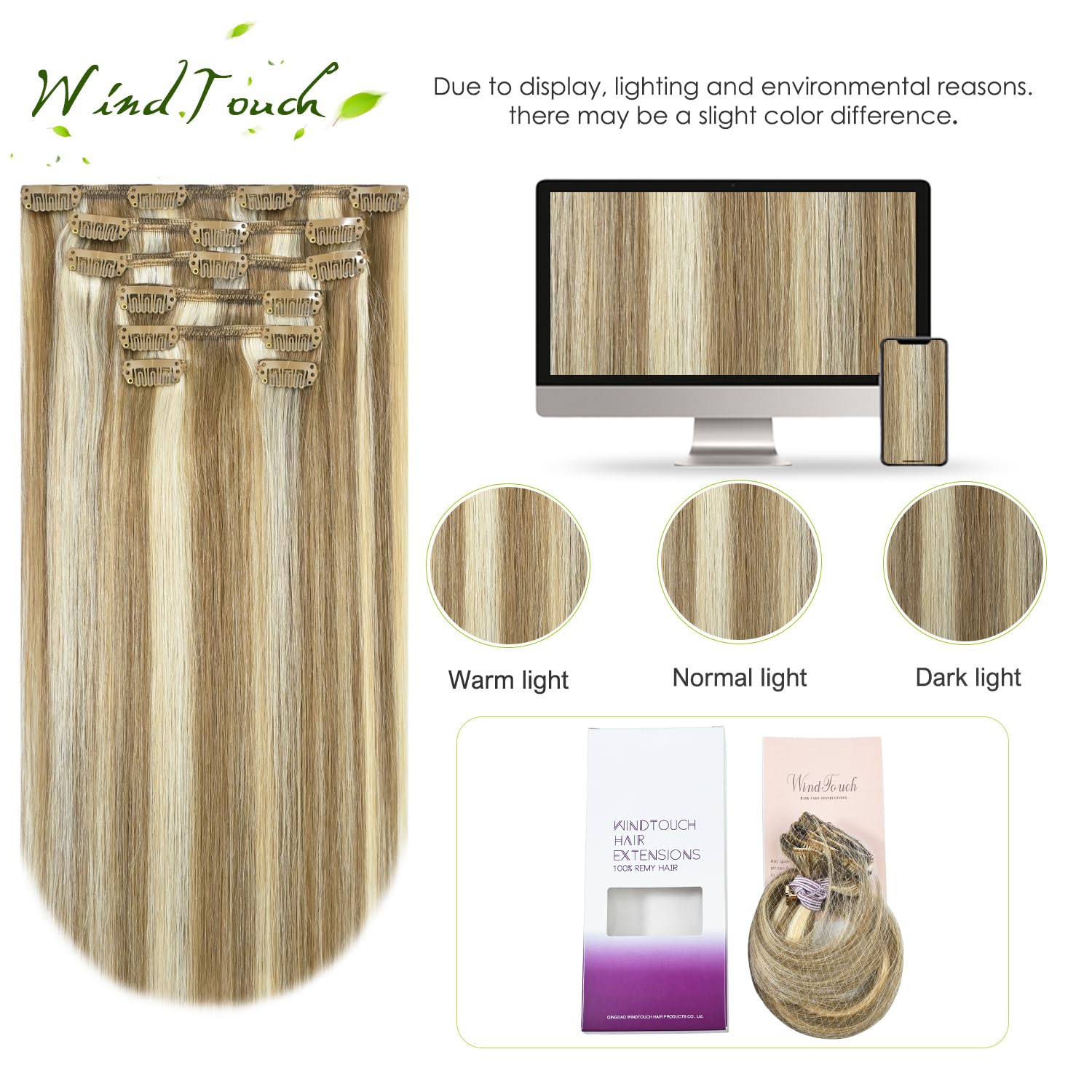 WindTouch clip-in extensions at-home application made simple for styling