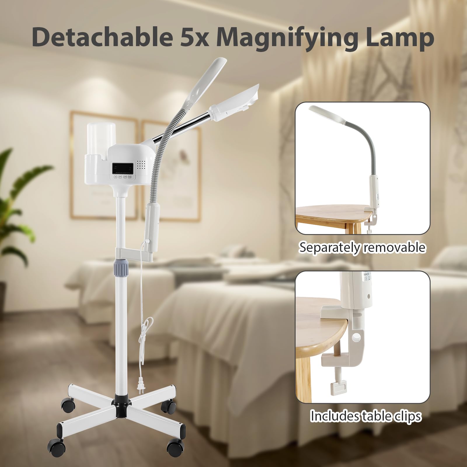 WINEDYOUNG adjustable stand lets you set comfortable steaming angles for better access.