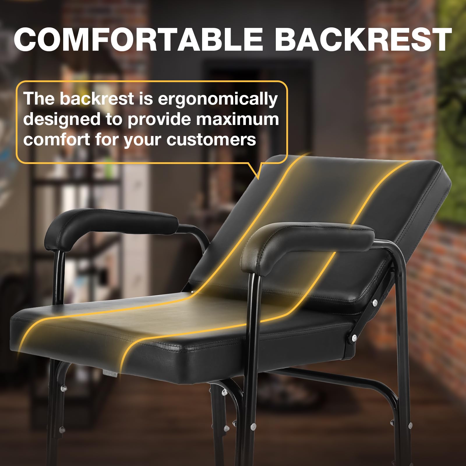 WINEDYOUNG shampoo chair 135-degree backrest for flexible client positioning