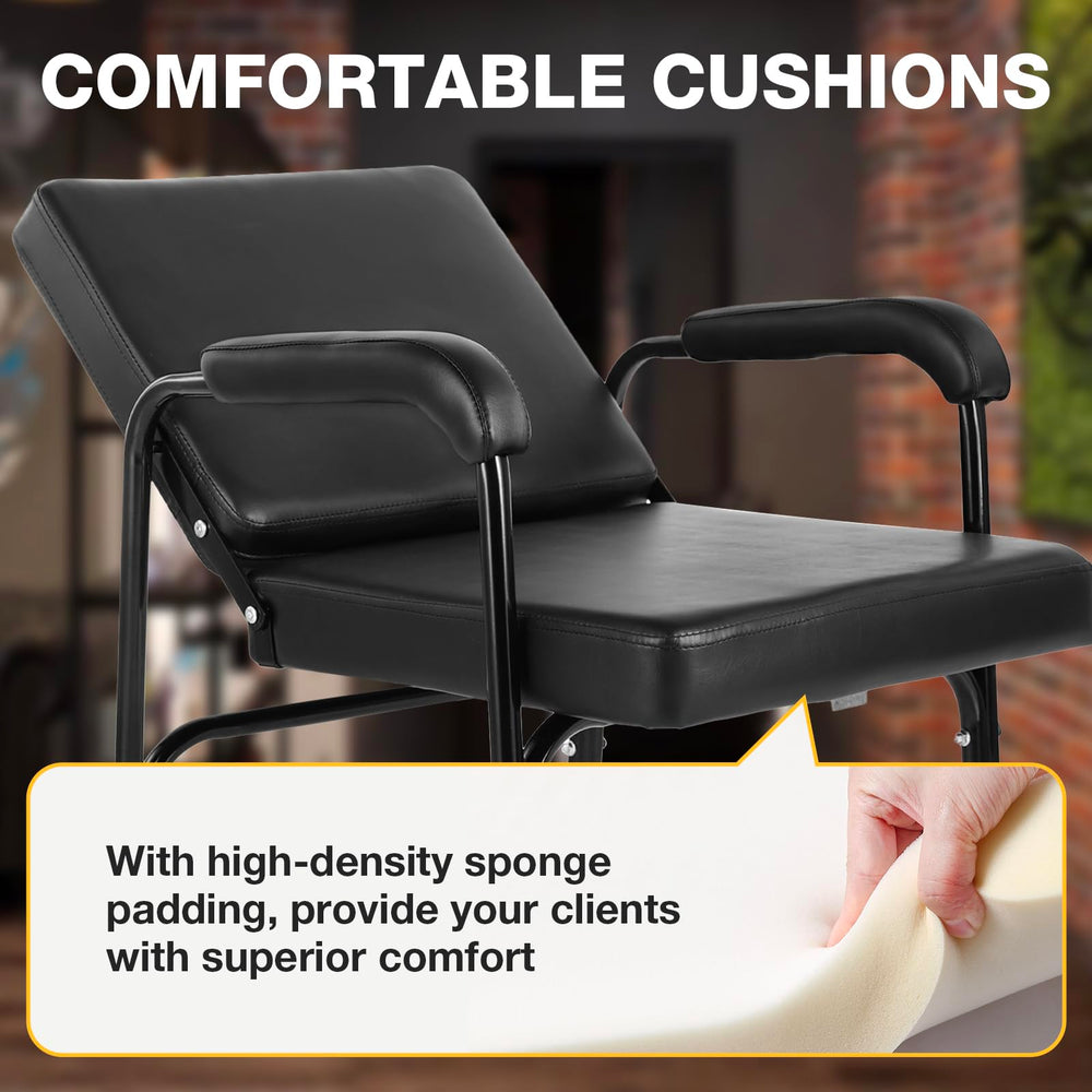 WINEDYOUNG shampoo chair wide seat accommodates diverse clients comfortably