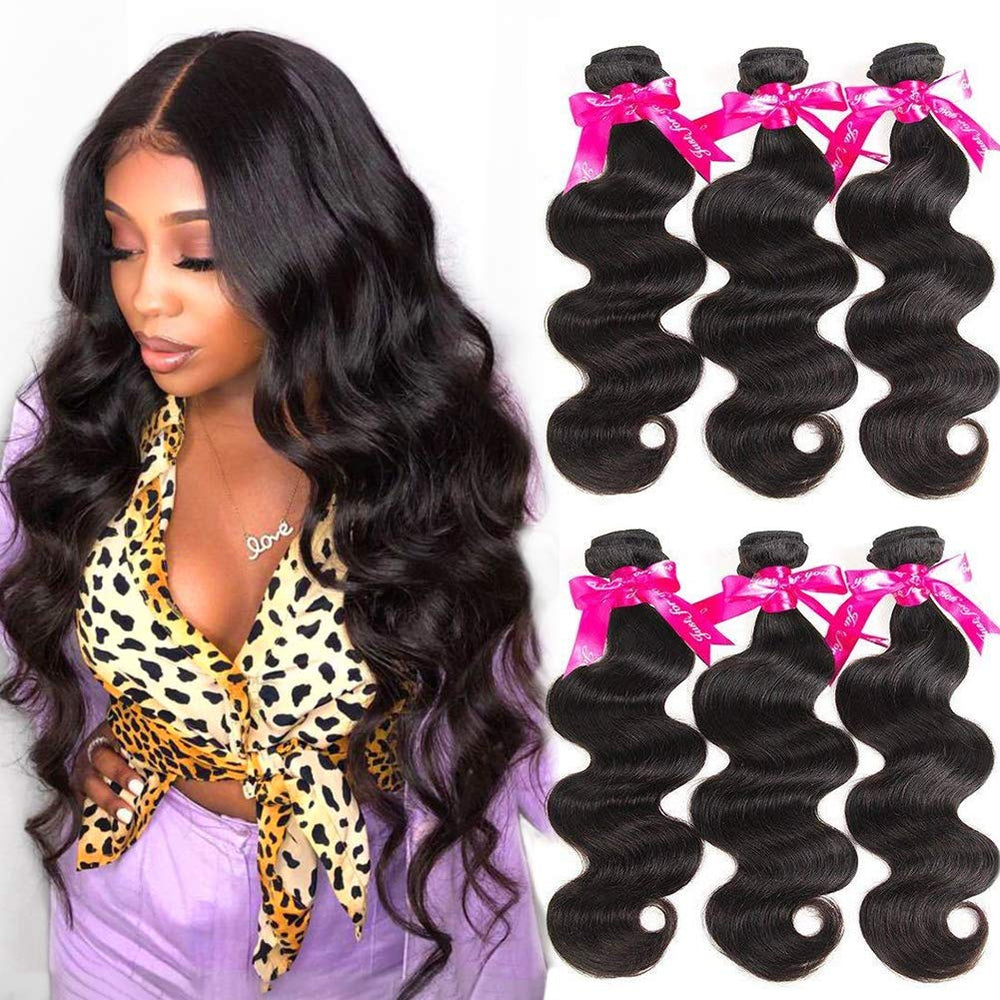 Wingirl Beauty Princess Brazilian body wave bundles 16 inch close-up shows silky texture for easy styling.
