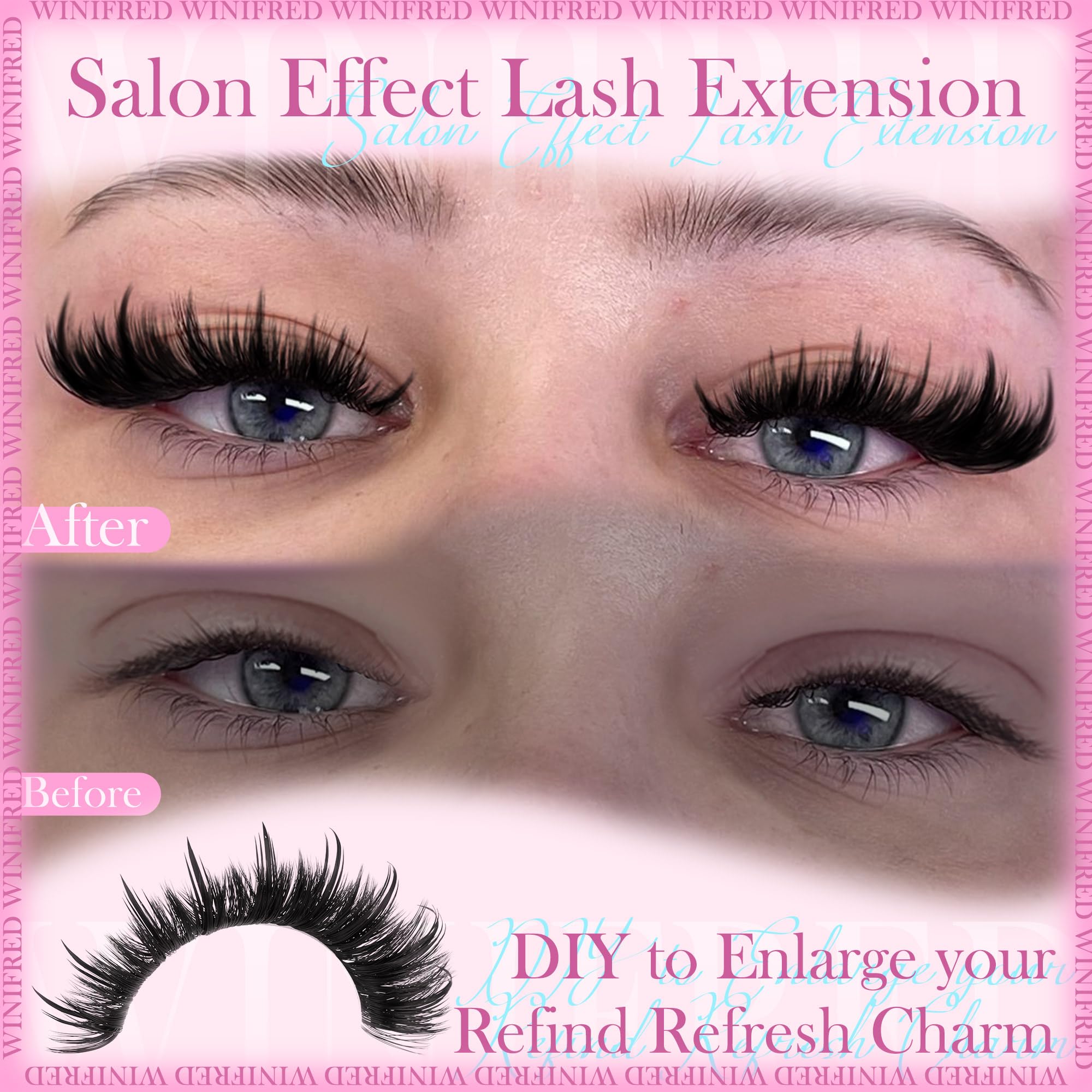 Winifred cluster lashes application for quick DIY styling