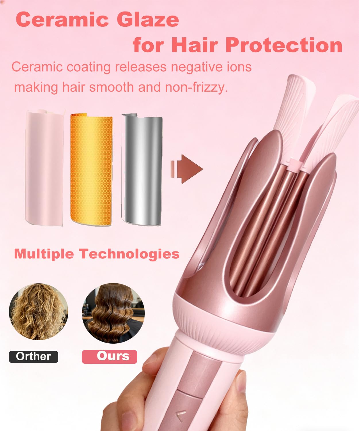 Winkos travel case keeps the curling iron protected during trips.