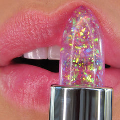 Winky Lux pH color-changing balm before after demonstrates personalized pink shade.
