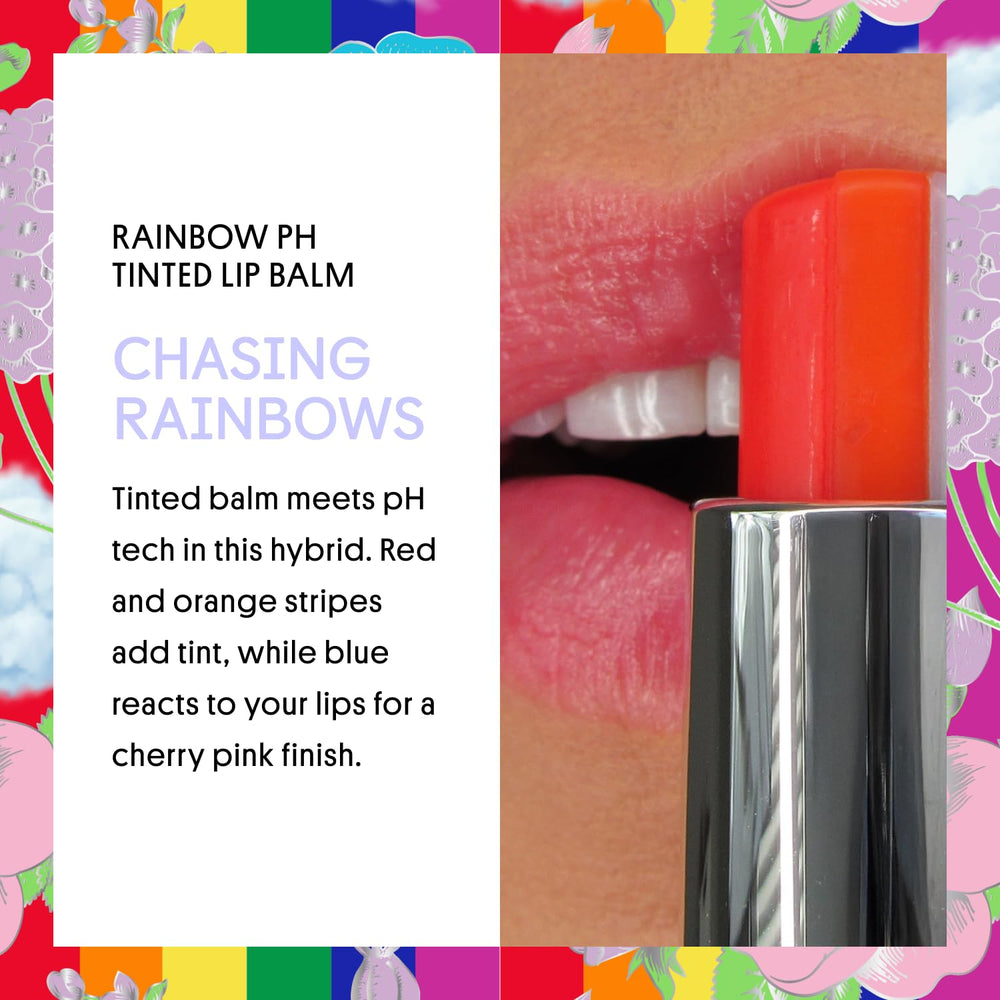 Winky Lux Rainbow Tri-Color Lip Balm applying for sheer pink glow and moisture