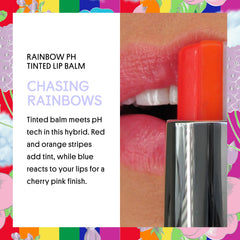 Winky Lux Rainbow Tri-Color Lip Balm applying for sheer pink glow and moisture