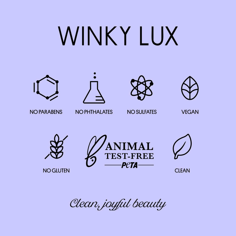 Winky Lux Rainbow Tri-Color Lip Balm cruelty-free vegan branding for ethical beauty
